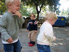 2nd annual mom's group bday party: Yorick, Bogomil & Toby
